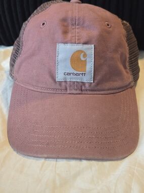 Carhartt Trucker Hat Dusty Rose Canvas Mesh Snapback Womens Crabapple Pink Cap